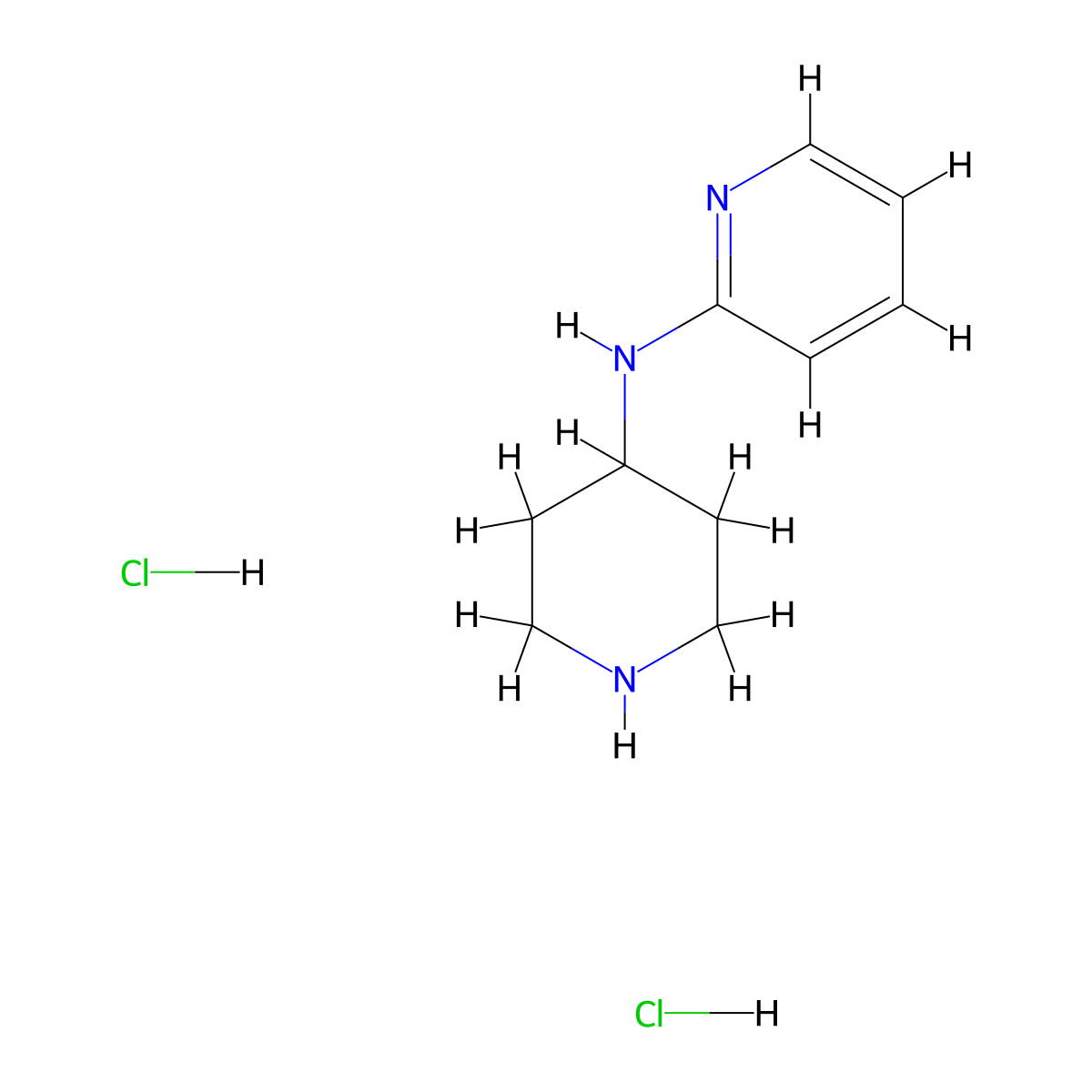 N-(piperidin-4-yl)pyridin-2-amine dihydrochloride molecular structure, CAS 1193388-64-5