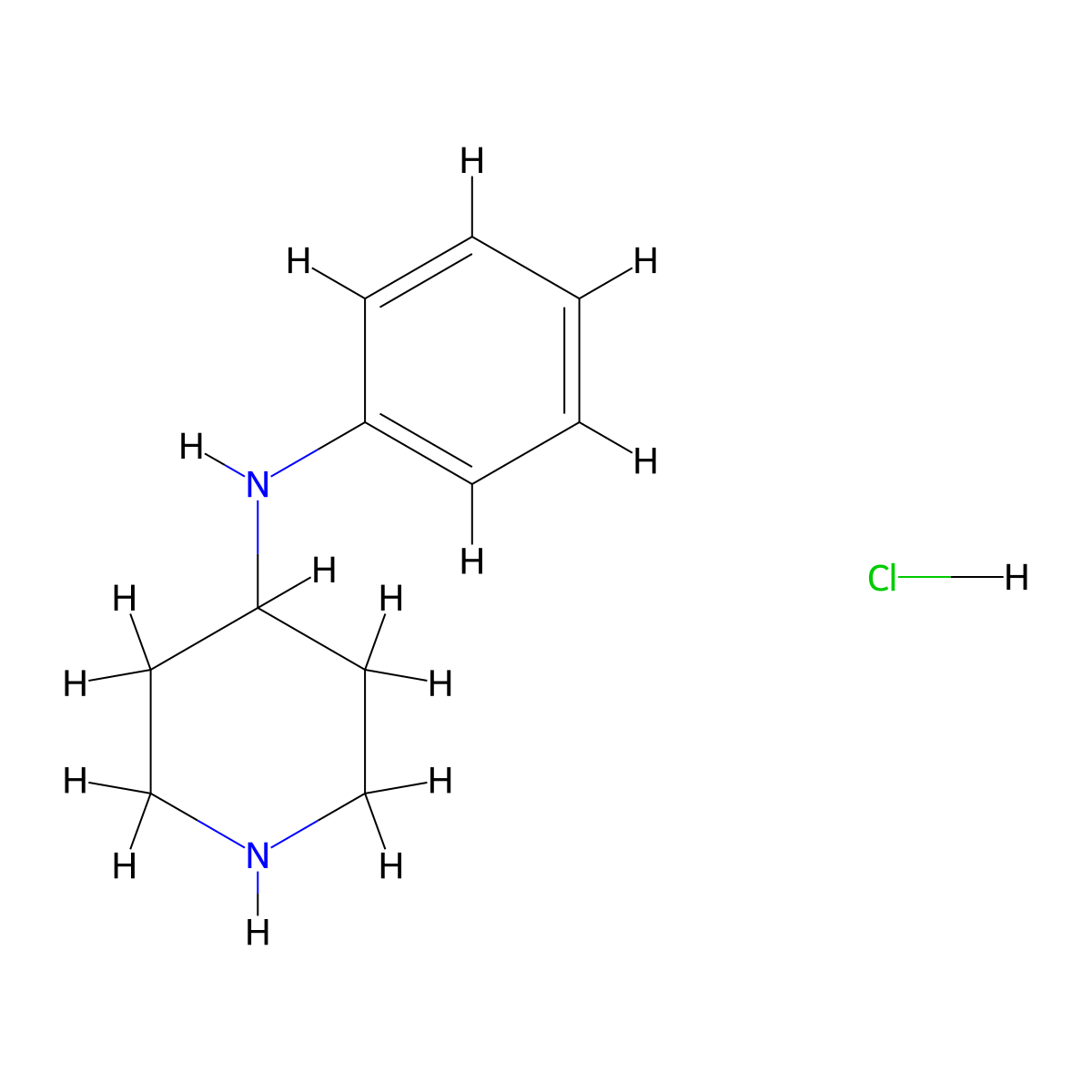 N-phenylpiperidin-4-amine hydrochloride molecular structure, CAS 1193388-65-6