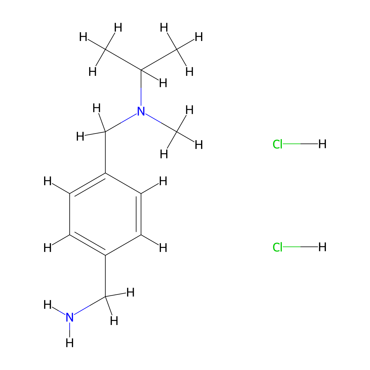 (4-{[Methyl(propan-2-yl)amino]methyl}phenyl)methanamine dihydrochloride molecular structure, CAS 1193388-67-8