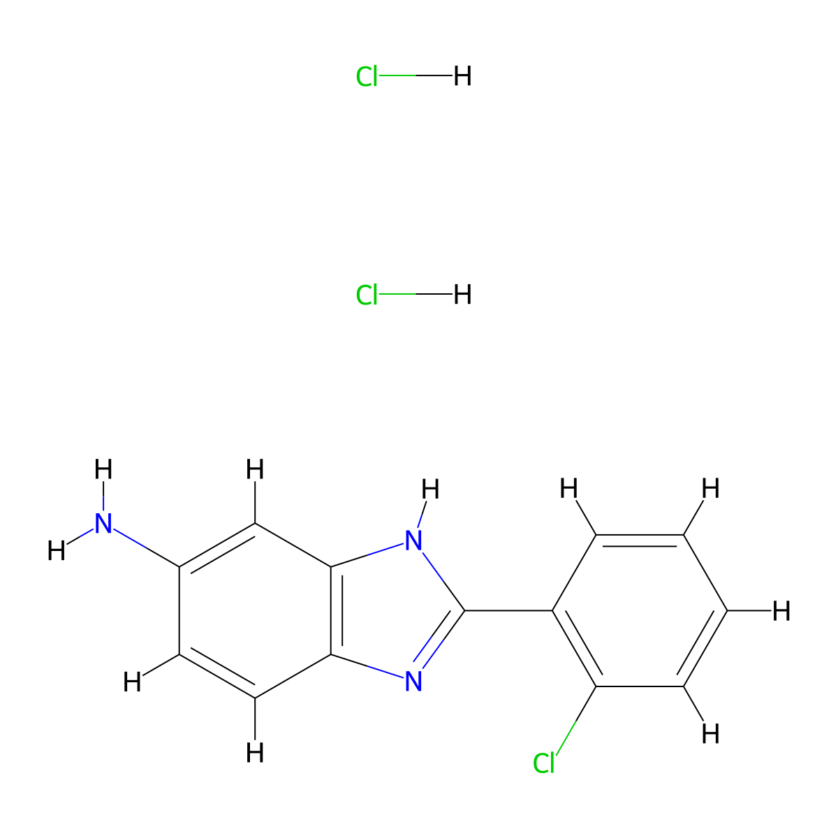 2-(2-chlorophenyl)-1H-1,3-benzodiazol-5-amine dihydrochloride molecular structure, CAS 1193388-68-9