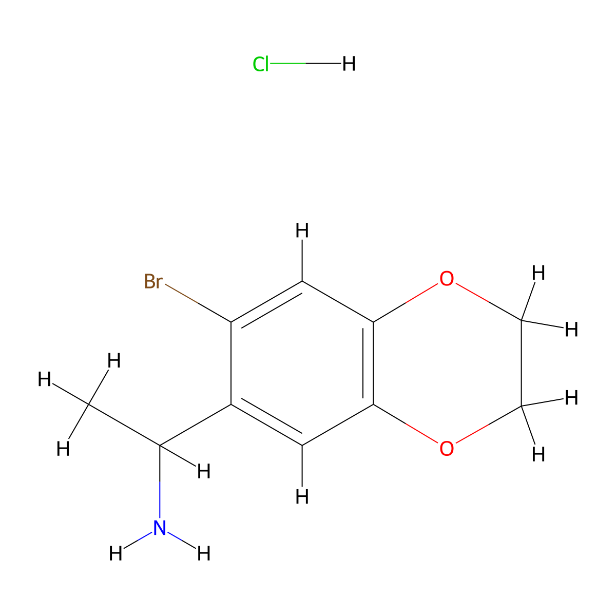 1-(7-Bromo-2,3-dihydro-1,4-benzodioxin-6-yl)ethan-1-amine hydrochloride molecular structure, CAS 1193388-69-0
