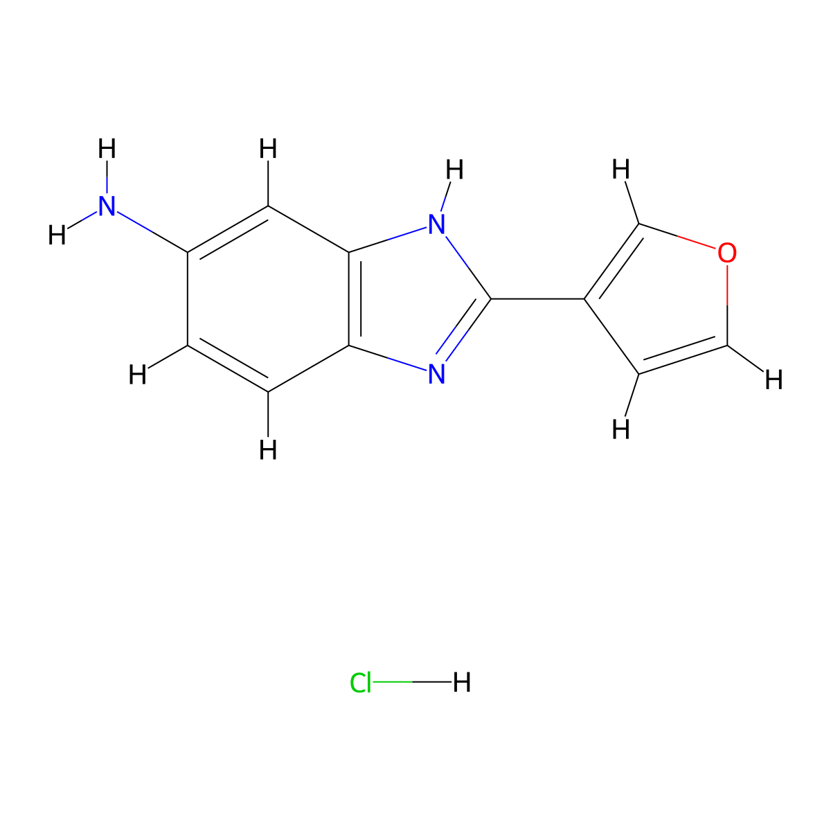 2-(furan-3-yl)-1H-1,3-benzodiazol-5-amine hydrochloride molecular structure, CAS 1193388-71-4