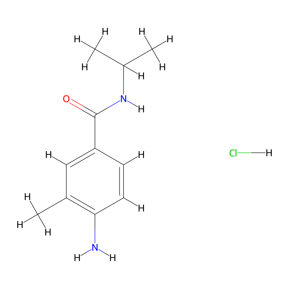 4-amino-3-methyl-N-(propan-2-yl)benzamide hydrochloride molecular structure, CAS 1193388-74-7