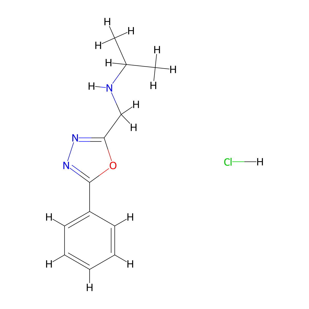 [(5-Phenyl-1,3,4-oxadiazol-2-yl)methyl](propan-2-yl)amine hydrochloride molecular structure, CAS 1193388-76-9