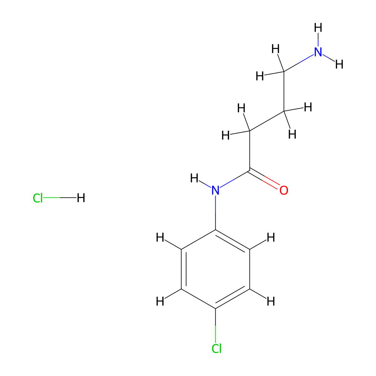 4-amino-N-(4-chlorophenyl)butanamide hydrochloride molecular structure, CAS 1193388-77-0