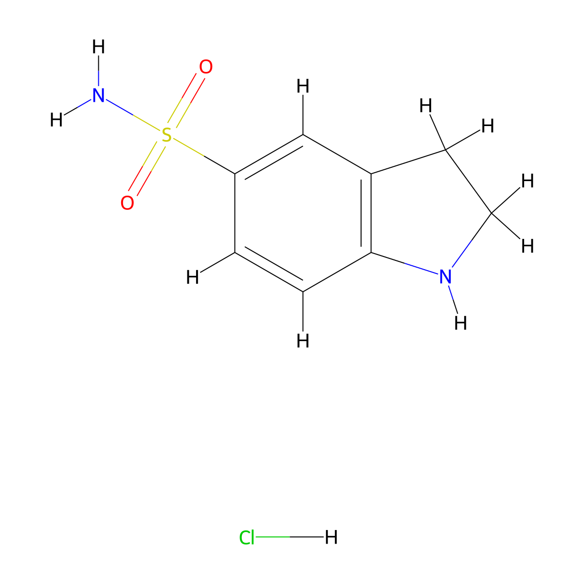 2,3-dihydro-1H-indole-5-sulfonamide hydrochloride molecular structure, CAS 1193388-78-1