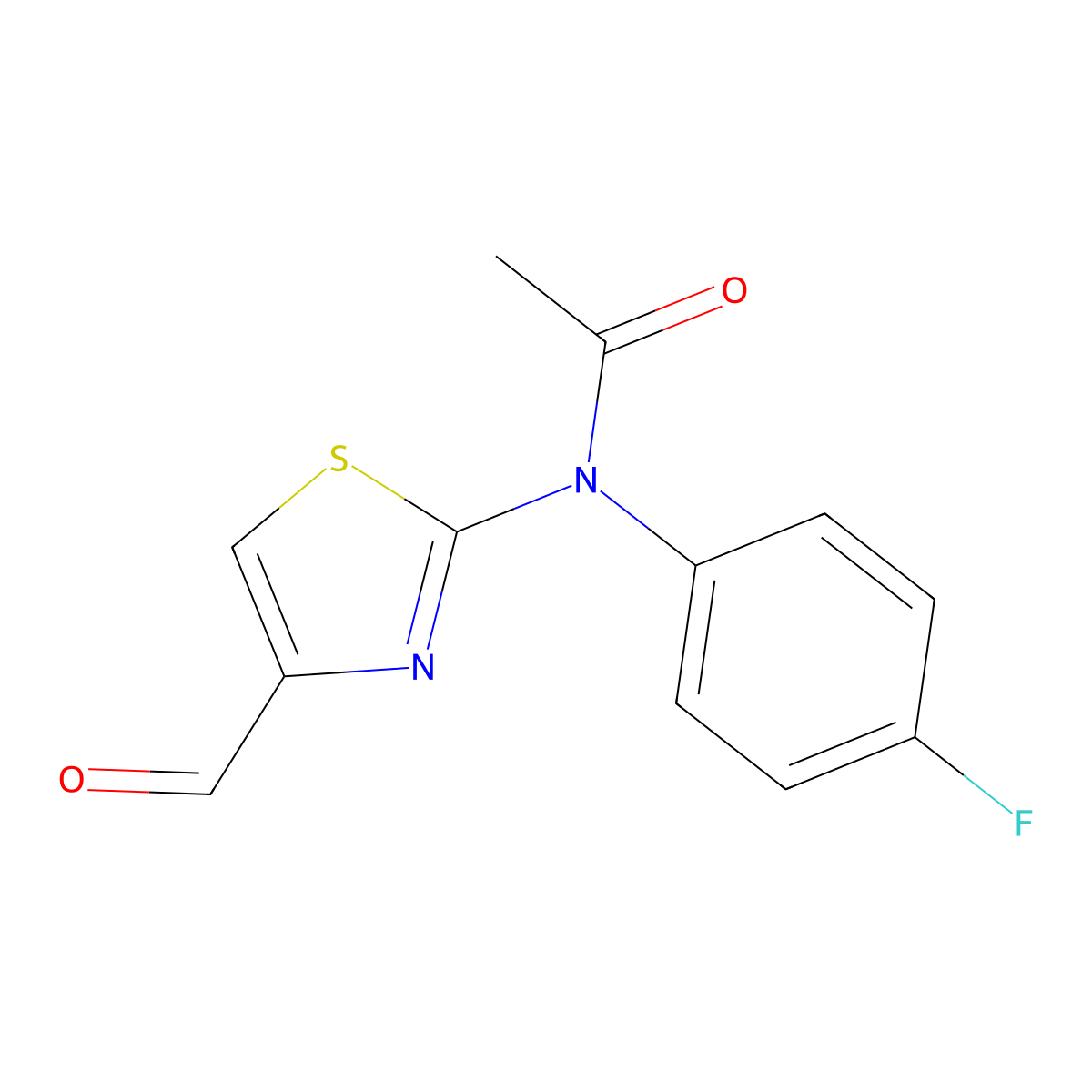 N-(4-fluorophenyl)-N-(4-formyl-1,3-thiazol-2-yl)acetamide molecular structure, CAS 1193388-79-2