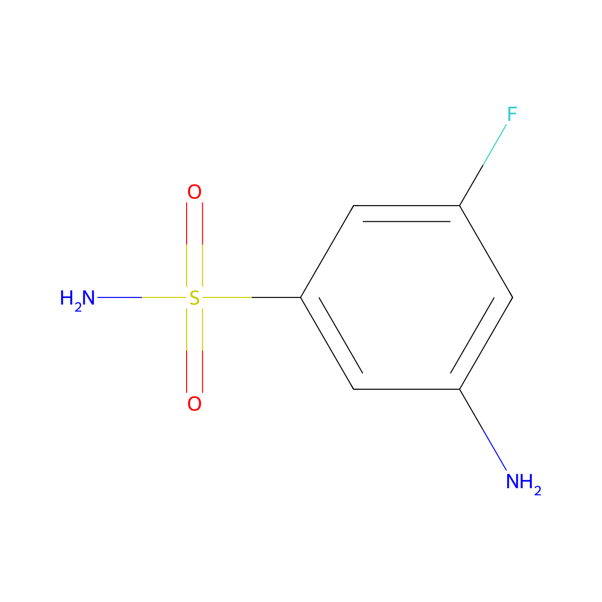 3-Amino-5-fluorobenzene-1-sulfonamide molecular structure, CAS 1193388-81-6