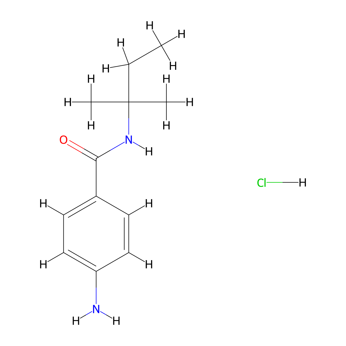 4-amino-N-(2-methylbutan-2-yl)benzamide hydrochloride molecular structure, CAS 1193388-92-9