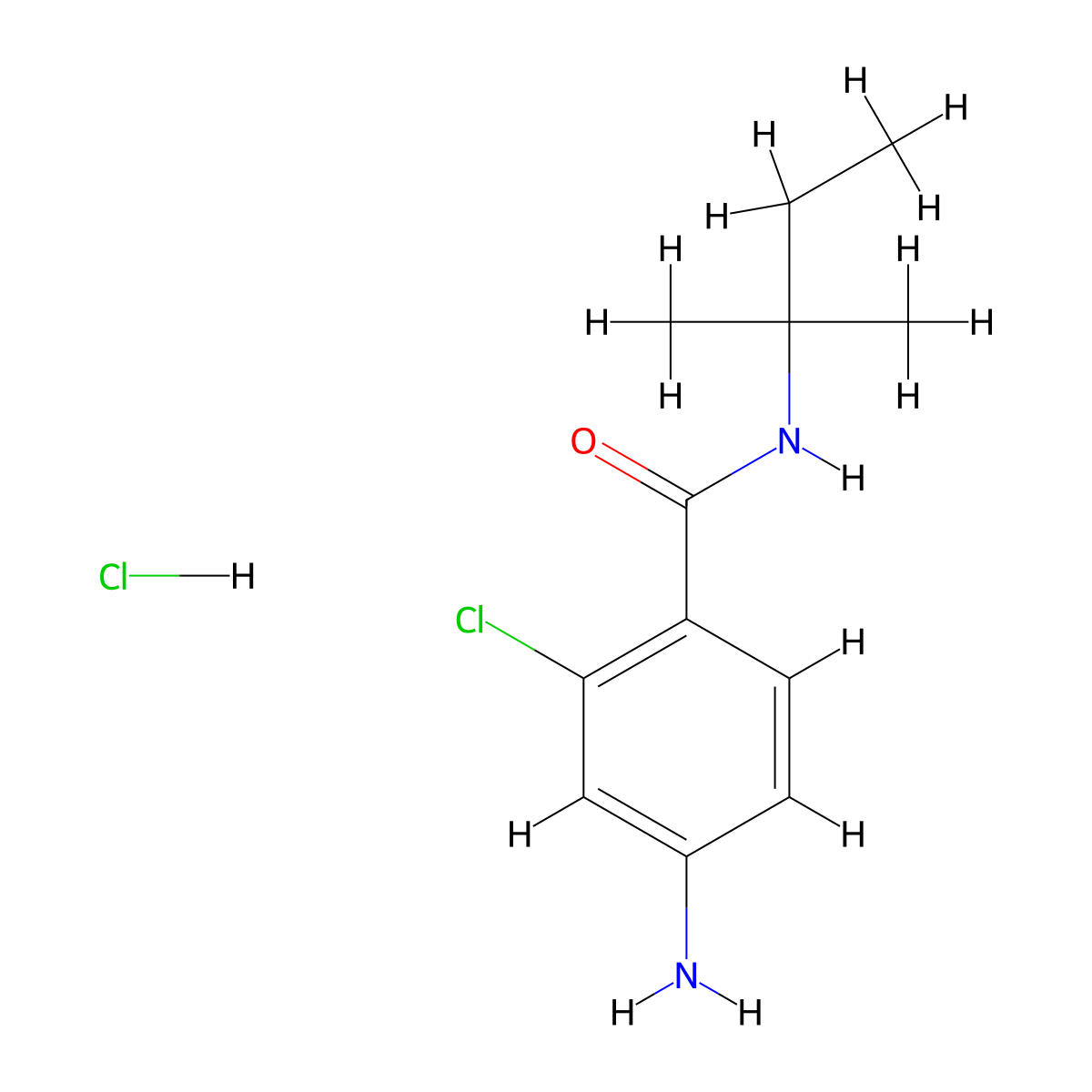 4-amino-2-chloro-N-(2-methylbutan-2-yl)benzamide hydrochloride molecular structure, CAS 1193388-96-3