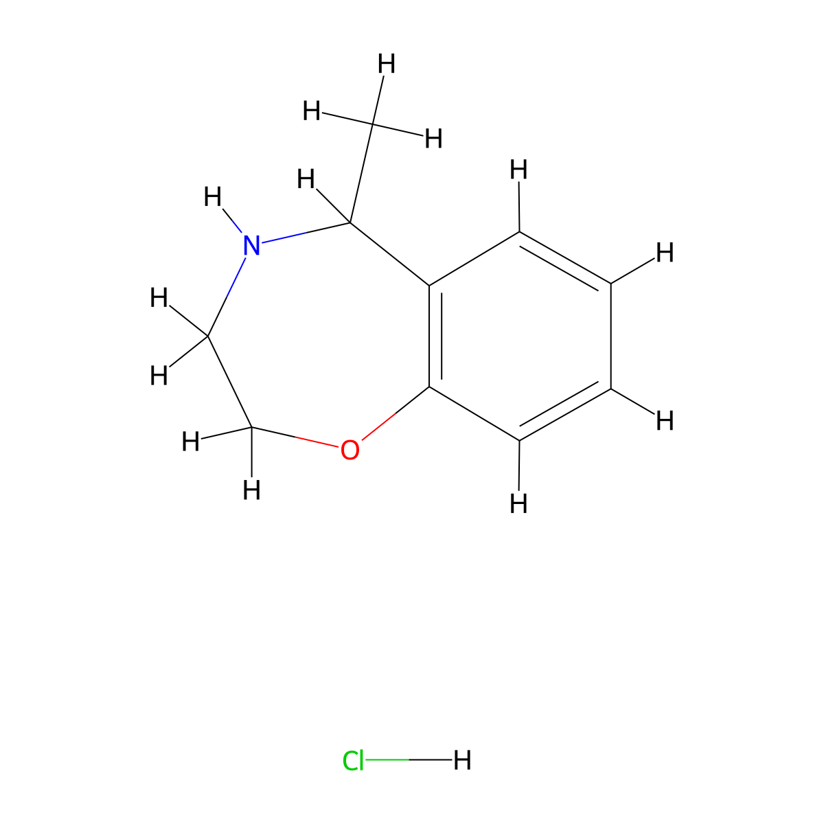 5-Methyl-2,3,4,5-tetrahydro-1,4-benzoxazepine hydrochloride molecular structure, CAS 1193389-06-8