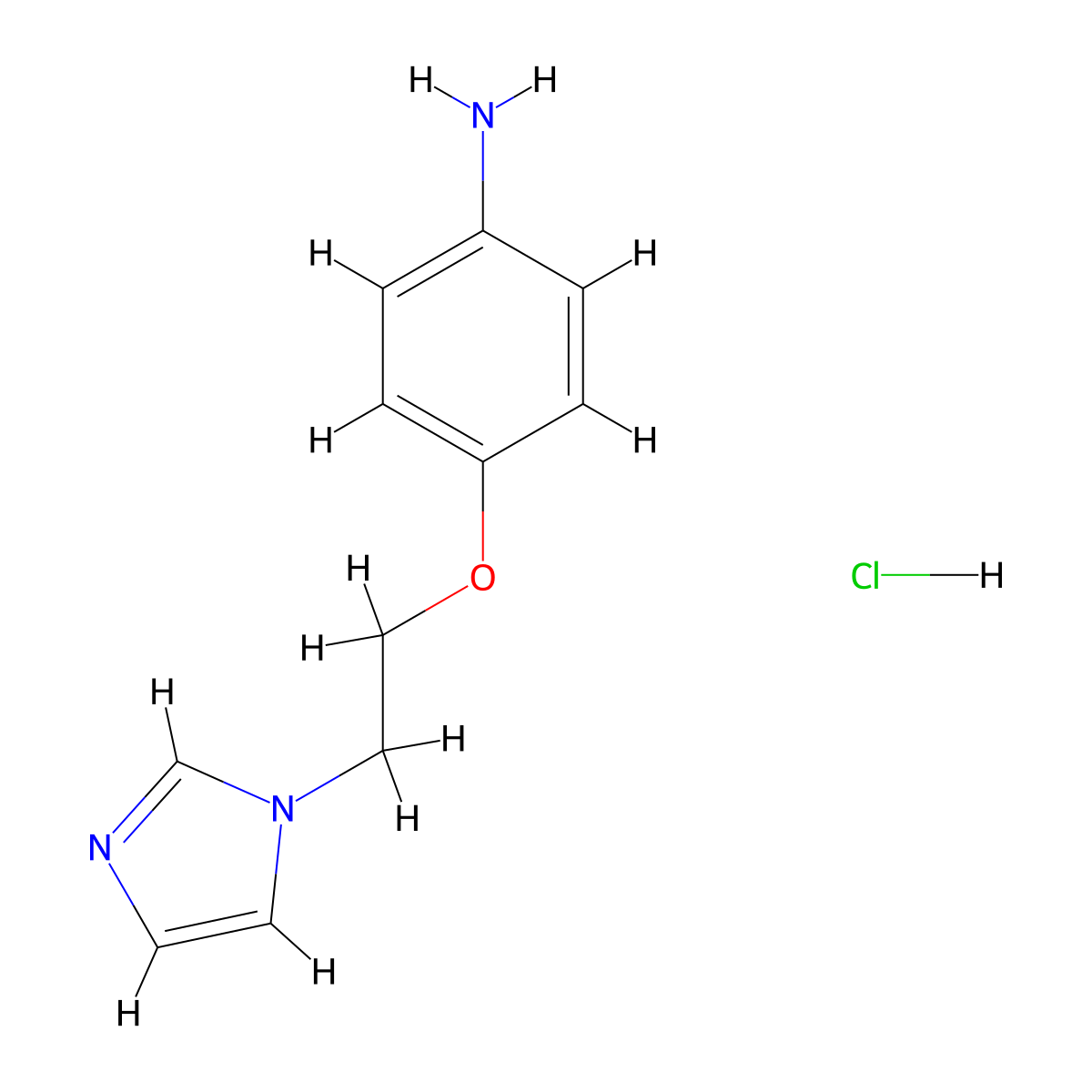 4-[2-(1H-imidazol-1-yl)ethoxy]aniline hydrochloride molecular structure, CAS 1193389-07-9