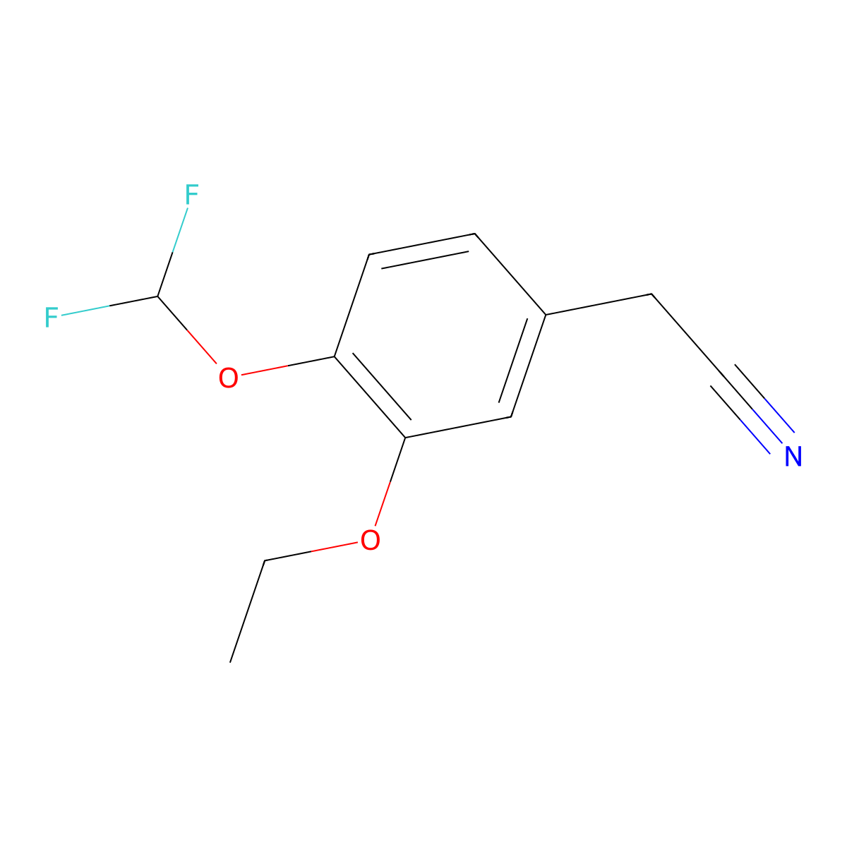 4-(Difluoromethoxy)-3-ethoxybenzeneacetonitrile molecular structure, CAS 1193389-10-4