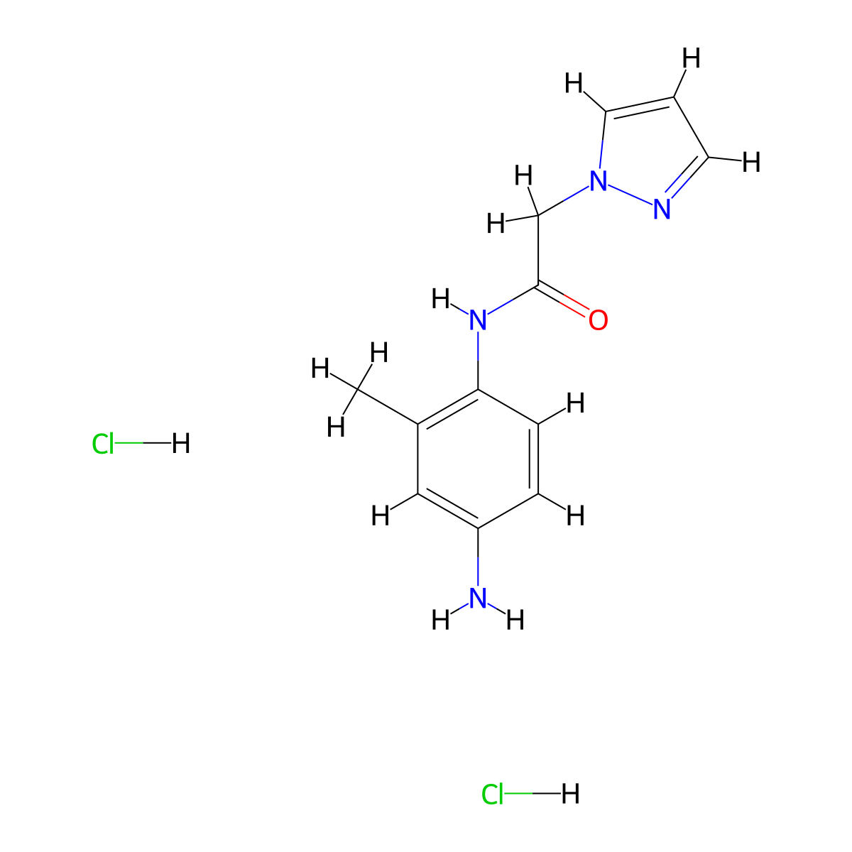N-(4-amino-2-methylphenyl)-2-(1H-pyrazol-1-yl)acetamide dihydrochloride molecular structure, CAS 1193389-12-6