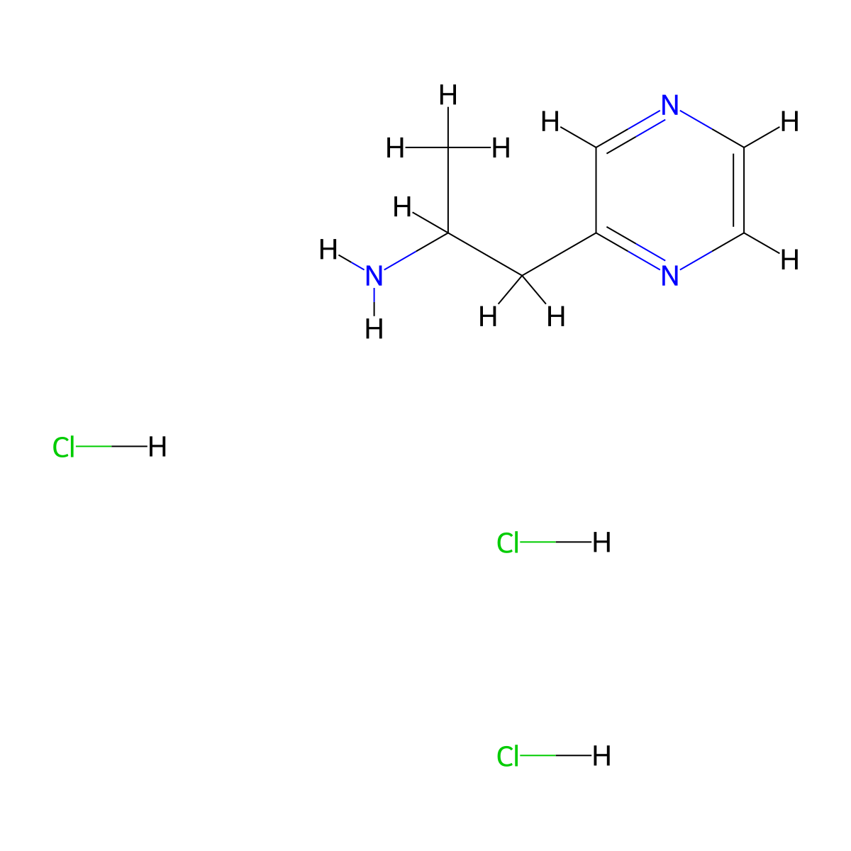 1-(Pyrazin-2-yl)propan-2-amine trihydrochloride molecular structure, CAS 1193389-13-7