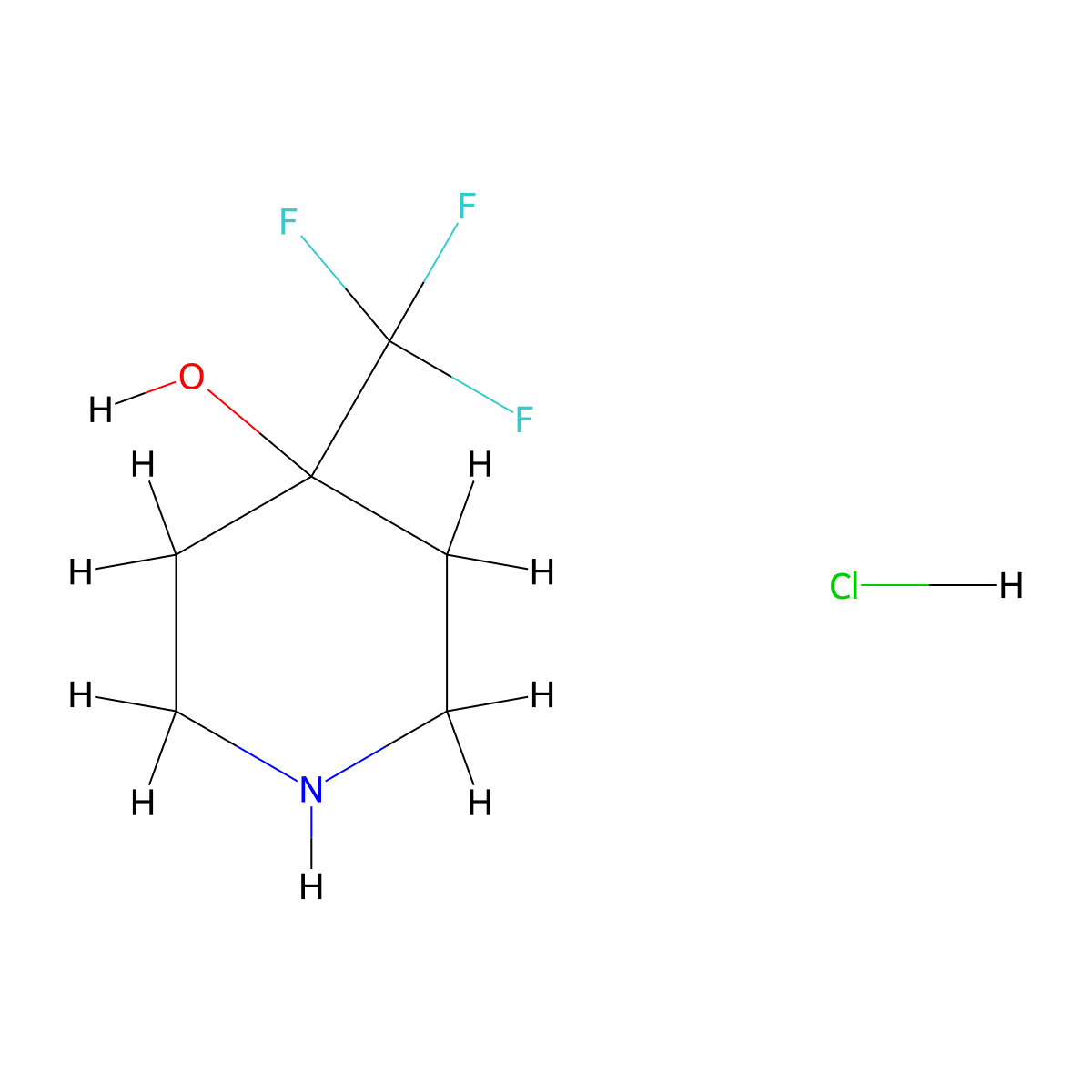 4-(Trifluoromethyl)piperidin-4-ol hydrochloride molecular structure, CAS 1193389-14-8