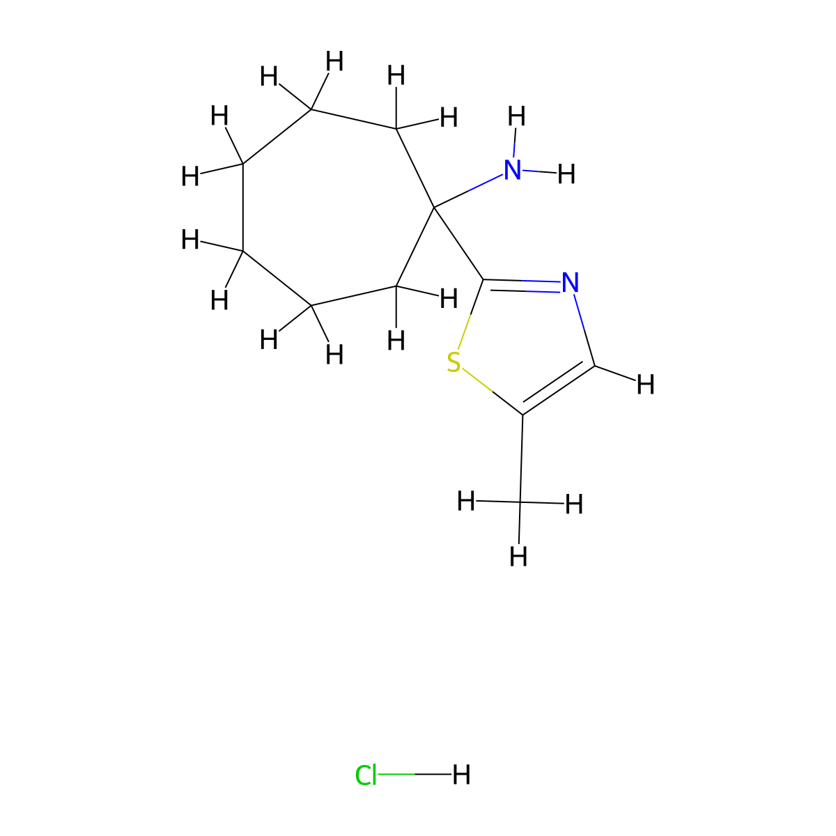 1-(5-Methyl-1,3-thiazol-2-yl)cycloheptan-1-amine hydrochloride molecular structure, CAS 1193389-18-2