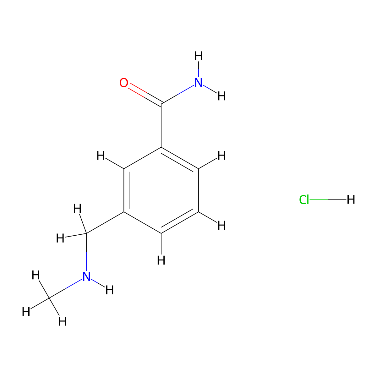 3-((Methylamino)methyl)benzamide hydrochloride molecular structure, CAS 1193389-19-3