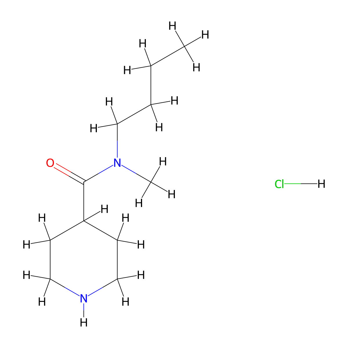 N-butyl-N-methylpiperidine-4-carboxamide hydrochloride molecular structure, CAS 1193389-21-7