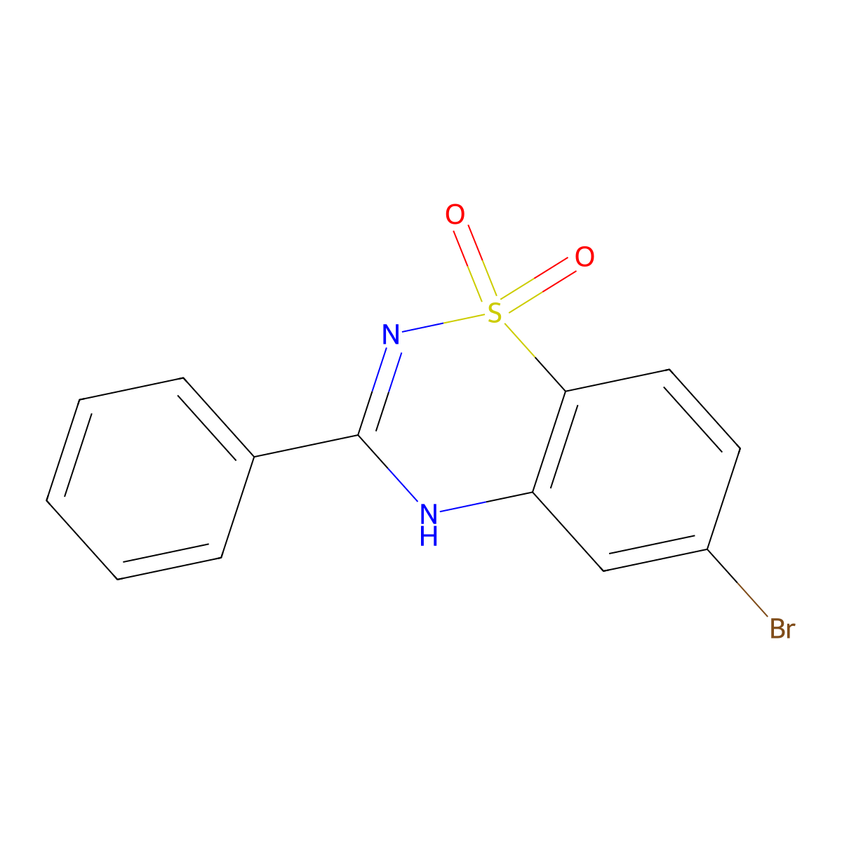 6-Bromo-3-phenyl-4H-1$L^{6},2,4-benzothiadiazine-1,1-dione molecular structure, CAS 1193389-22-8