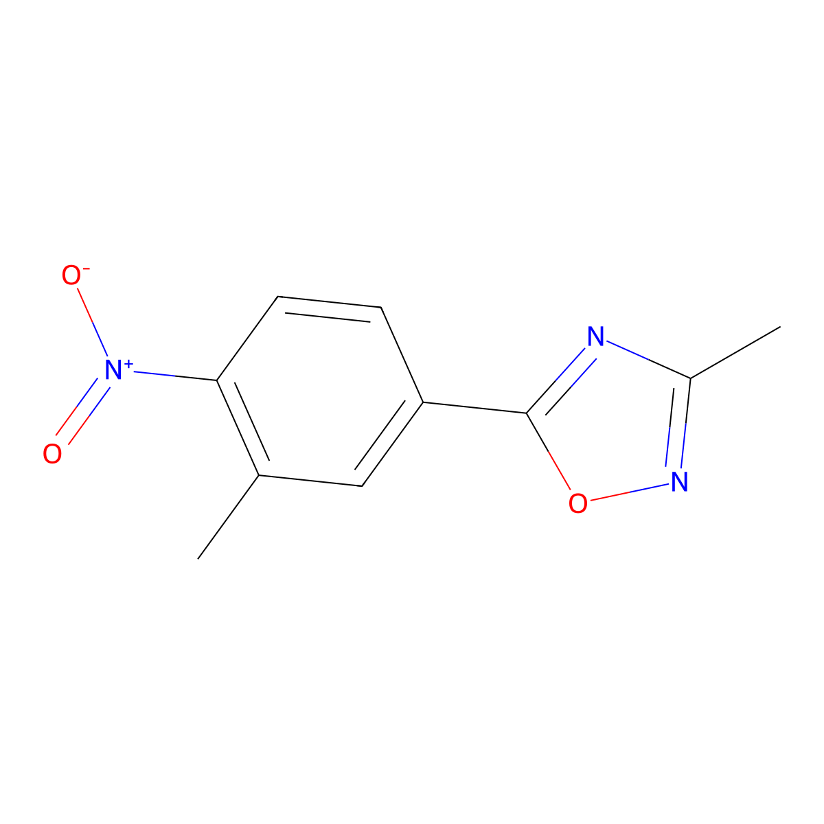 3-Methyl-5-(3-methyl-4-nitrophenyl)-1,2,4-oxadiazole molecular structure, CAS 1193389-23-9