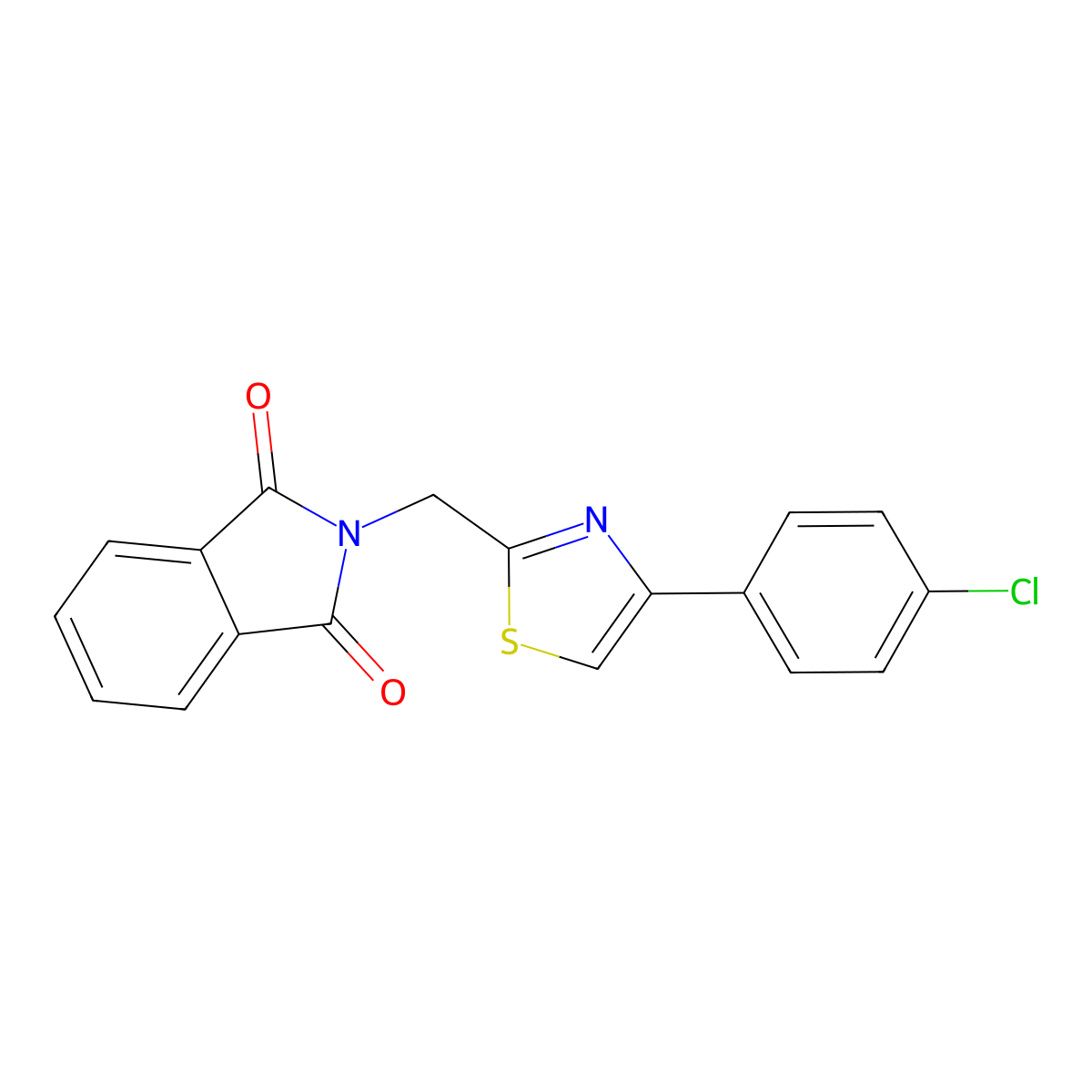 2-{[4-(4-chlorophenyl)-1,3-thiazol-2-yl]methyl}-2,3-dihydro-1H-isoindole-1,3-dione molecular structure, CAS 1193389-24-0