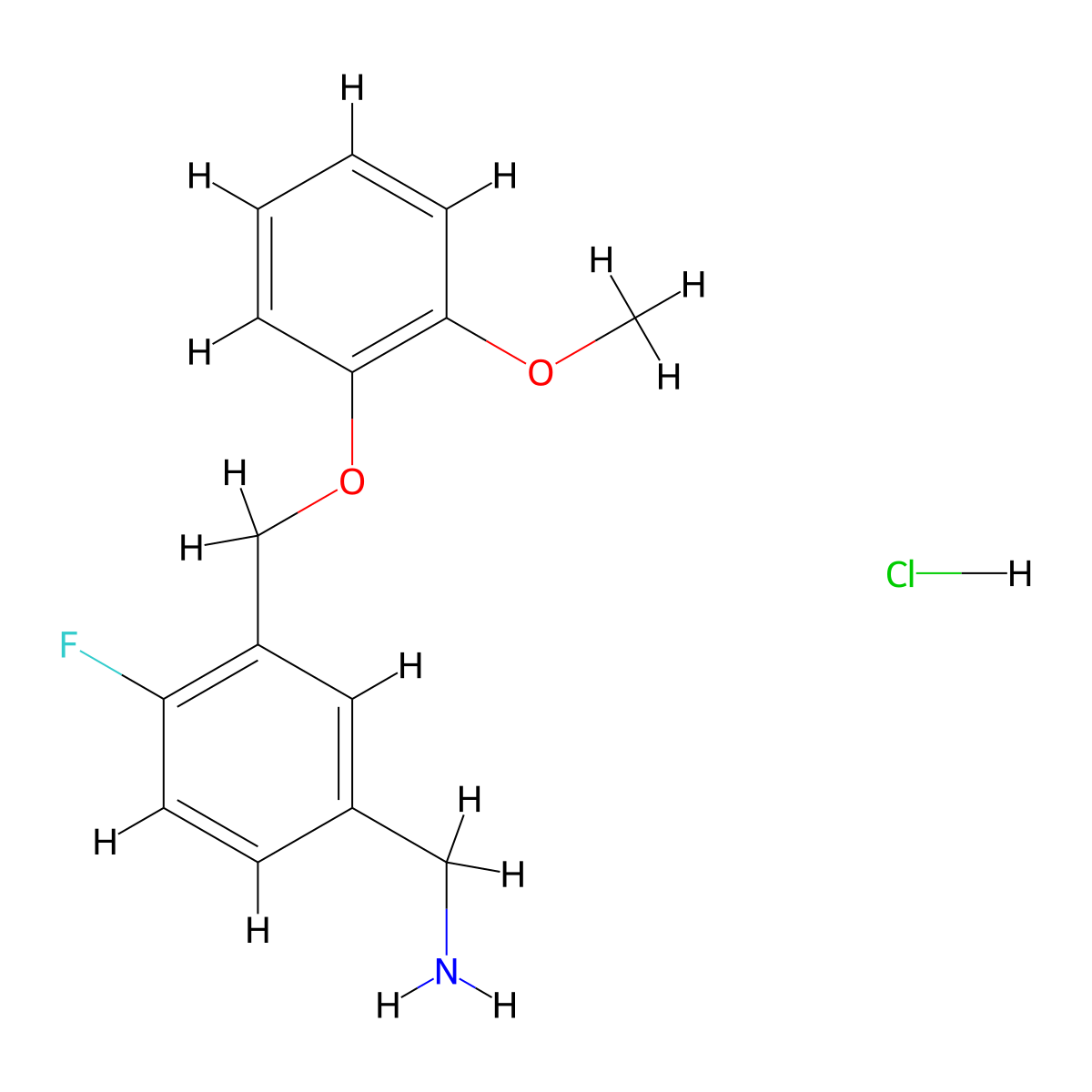 [4-Fluoro-3-(2-methoxyphenoxymethyl)phenyl]methanamine hydrochloride molecular structure, CAS 1193389-26-2