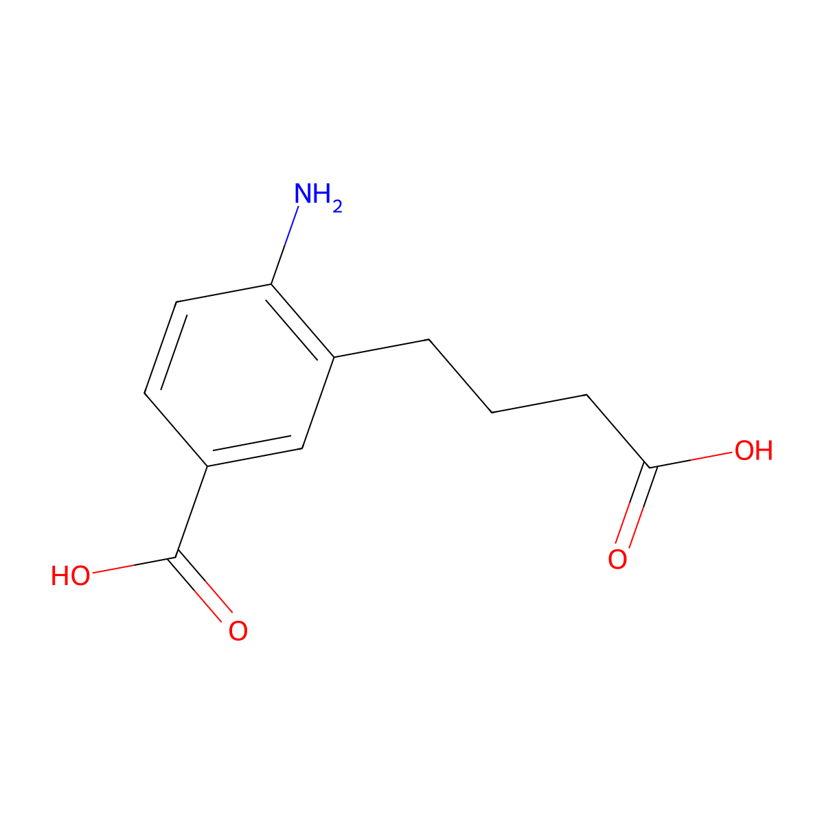 4-Amino-3-(3-carboxypropyl)benzoic acid molecular structure, CAS 1193389-28-4
