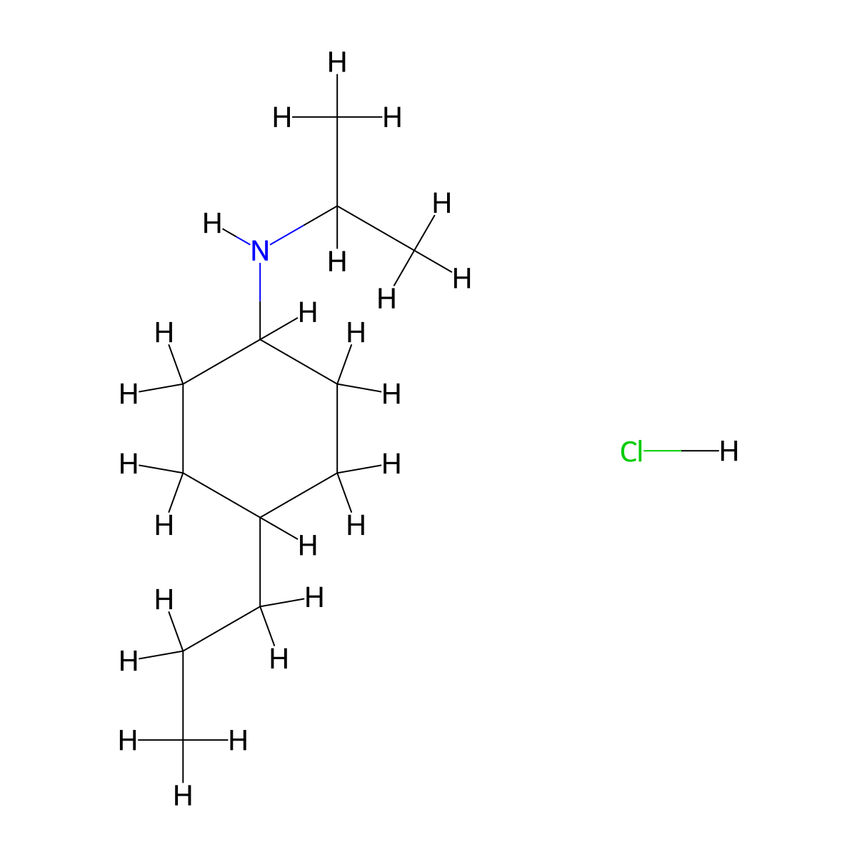 N-(propan-2-yl)-4-propylcyclohexan-1-amine hydrochloride molecular structure, CAS 1193389-29-5