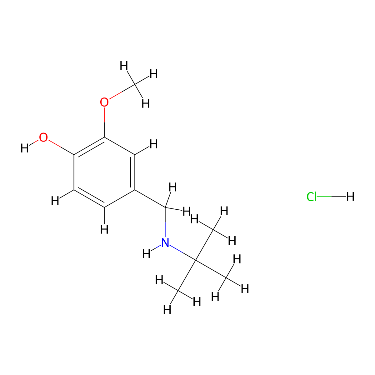 4-[(Tert-butylamino)methyl]-2-methoxyphenol hydrochloride molecular structure, CAS 1193389-31-9