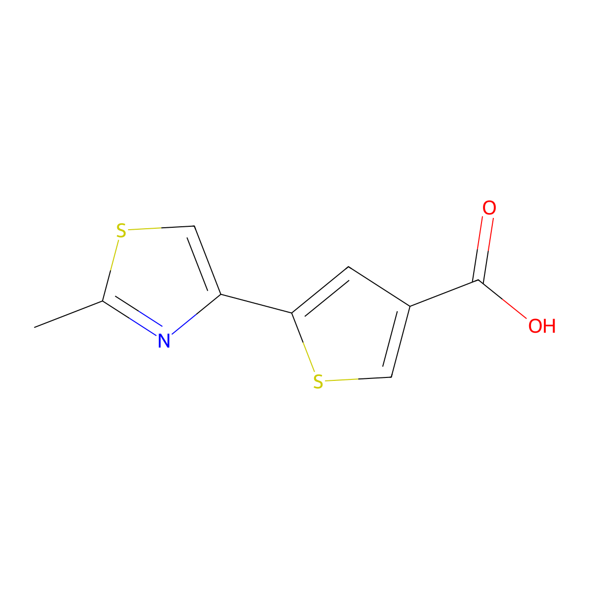 5-(2-Methyl-1,3-thiazol-4-yl)thiophene-3-carboxylic acid molecular structure, CAS 1193389-32-0