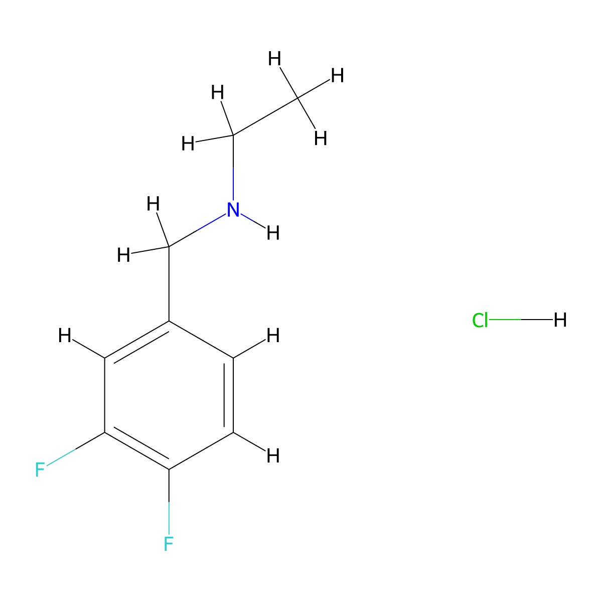 [(3,4-Difluorophenyl)methyl](ethyl)amine hydrochloride molecular structure, CAS 1193389-33-1