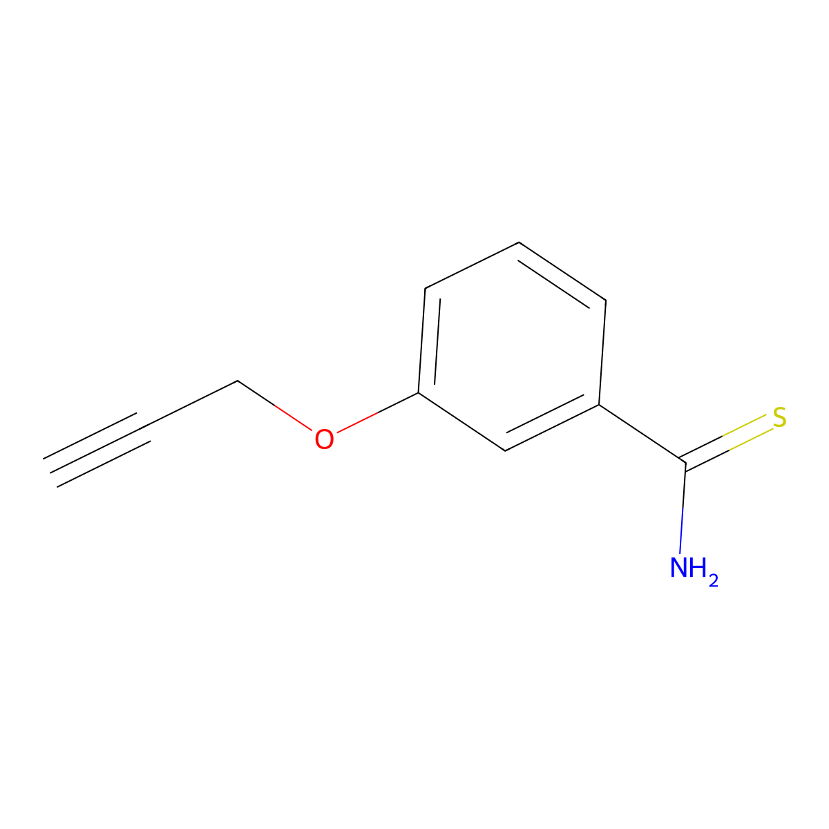 3-(Prop-2-yn-1-yloxy)benzene-1-carbothioamide molecular structure, CAS 1193389-35-3