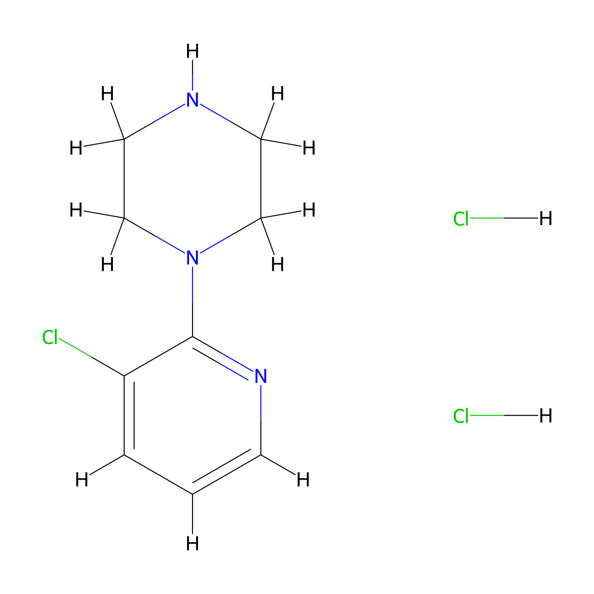 1-(3-Chloropyridin-2-yl)piperazine dihydrochloride molecular structure, CAS 1193389-39-7