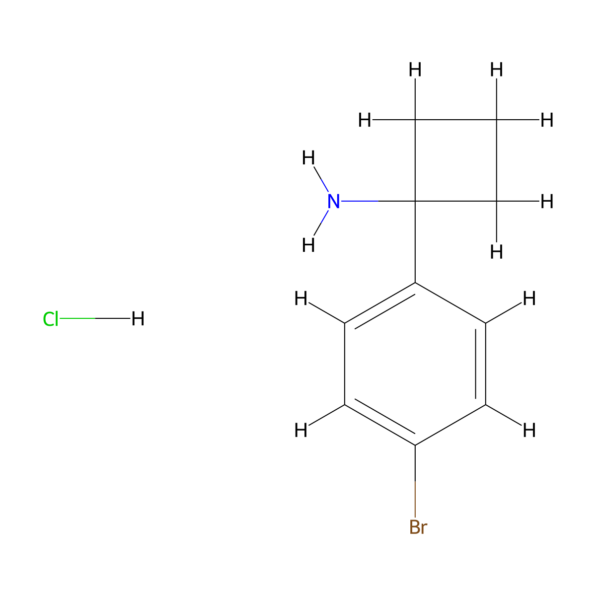 1-(4-Bromophenyl)cyclobutan-1-amine hydrochloride molecular structure, CAS 1193389-40-0