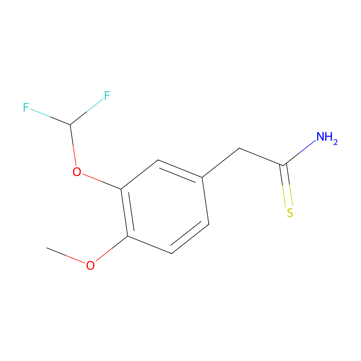 2-[3-(Difluoromethoxy)-4-methoxyphenyl]ethanethioamide molecular structure, CAS 1193389-41-1