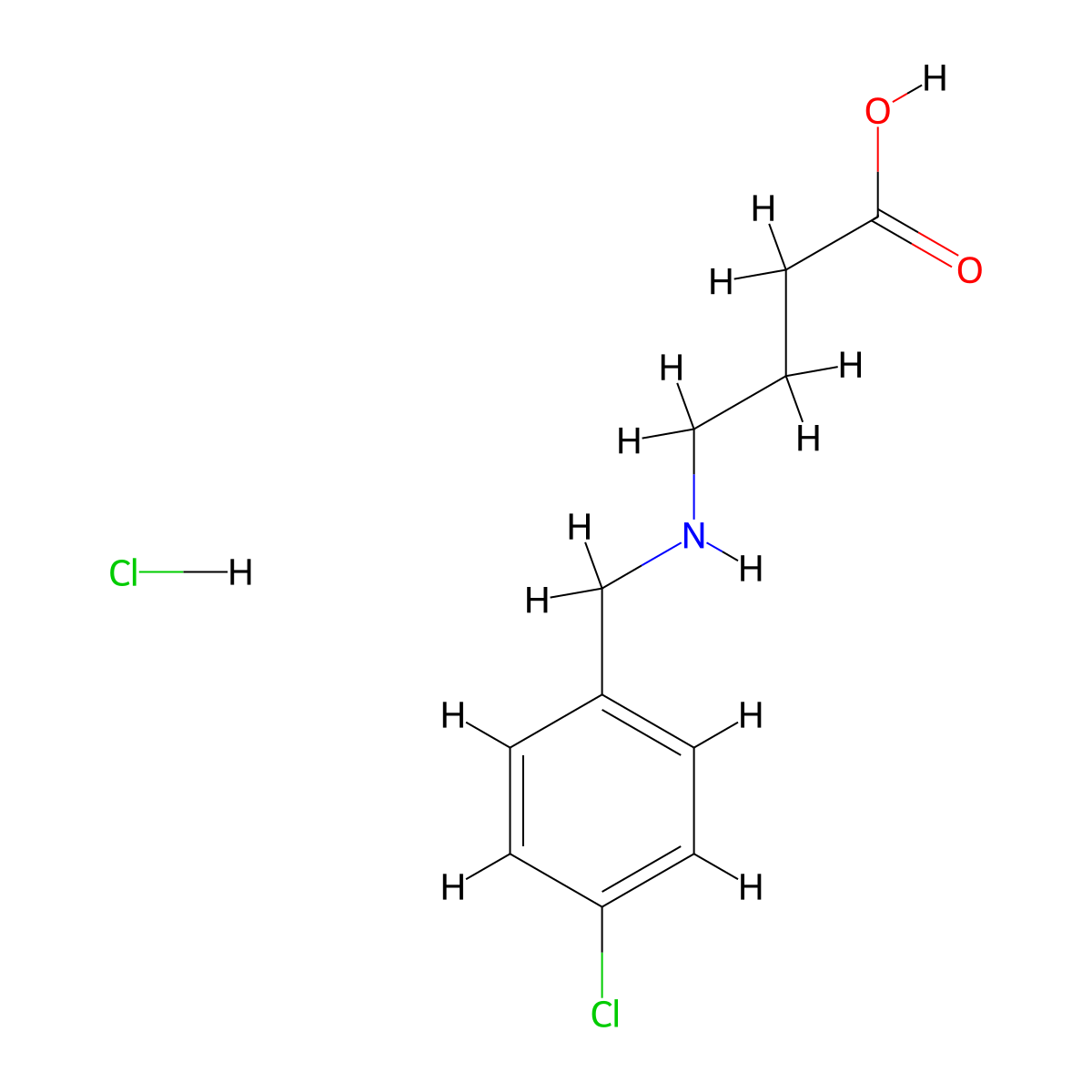 4-{[(4-Chlorophenyl)methyl]amino}butanoic acid hydrochloride molecular structure, CAS 1193389-52-4