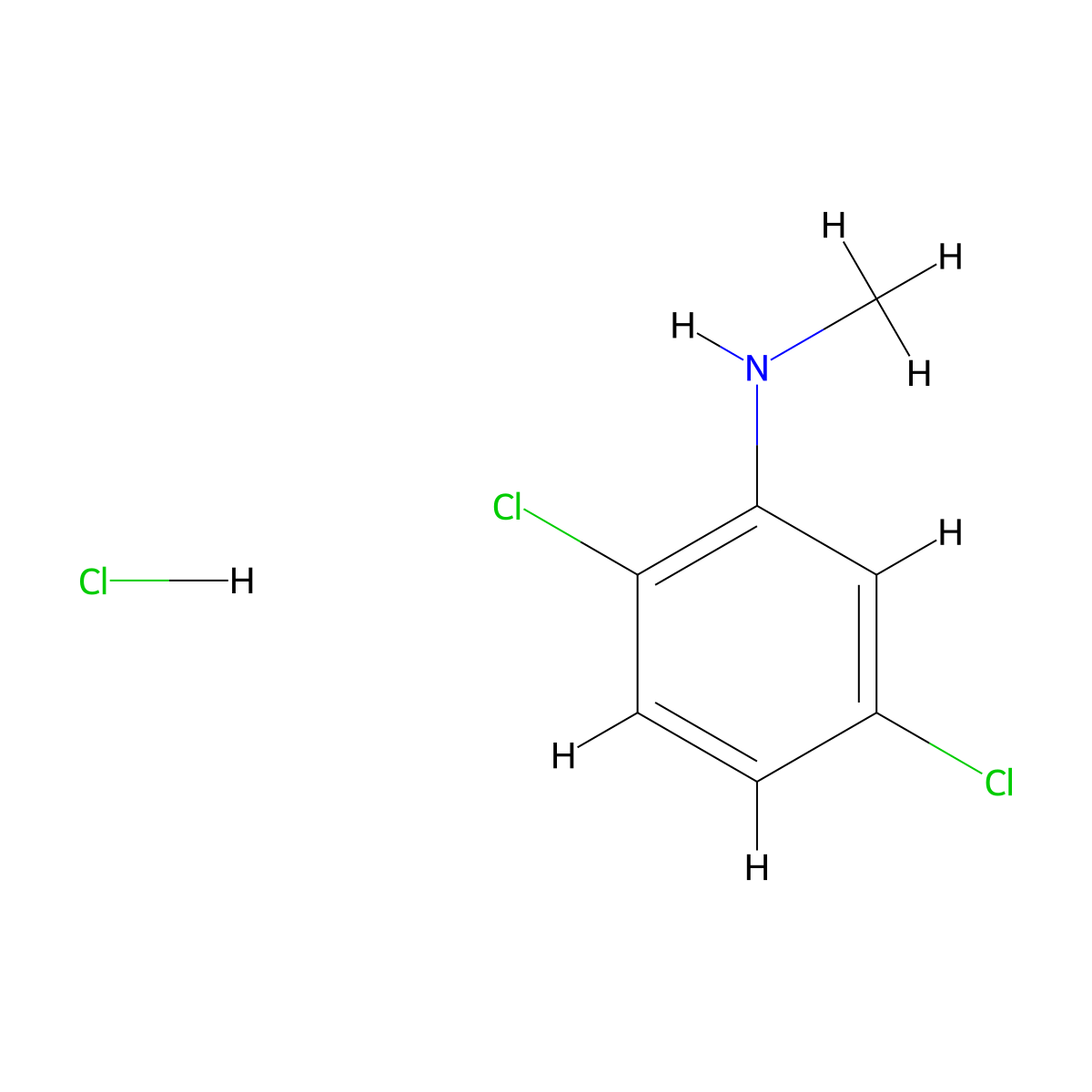 2,5-dichloro-N-methylaniline hydrochloride molecular structure, CAS 1193389-58-0