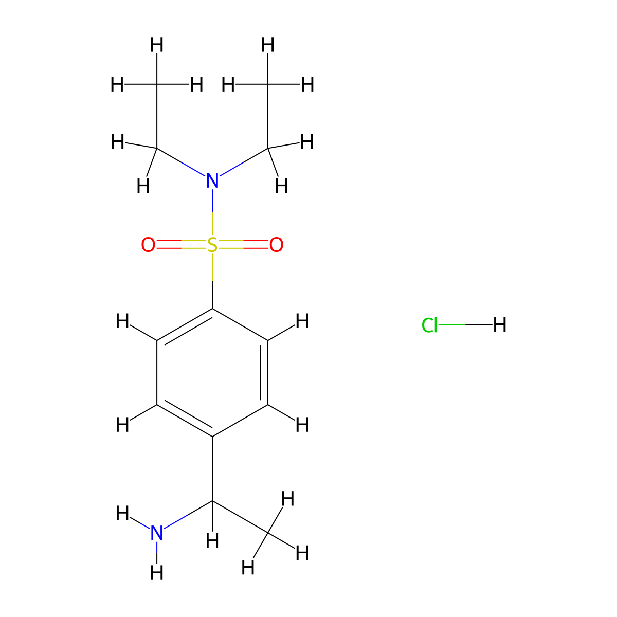 4-(1-aminoethyl)-N,N-diethylbenzene-1-sulfonamide hydrochloride molecular structure, CAS 1193389-59-1