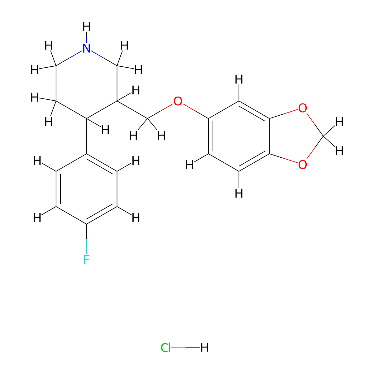 3-((Benzo[d][1,3]dioxol-5-yloxy)methyl)-4-(4-fluorophenyl)piperidine hydrochloride molecular structure, CAS 1193389-61-5