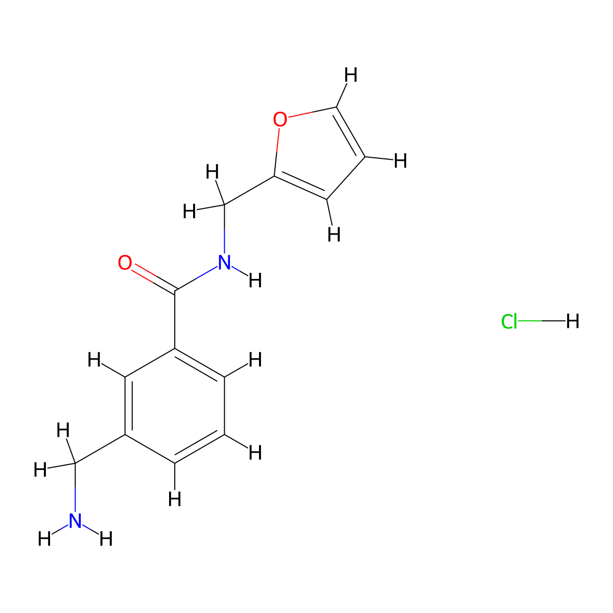 3-(aminomethyl)-N-[(furan-2-yl)methyl]benzamide hydrochloride molecular structure, CAS 1193389-67-1