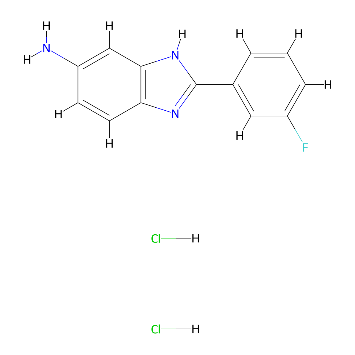 2-(3-fluorophenyl)-1H-1,3-benzodiazol-5-amine dihydrochloride molecular structure, CAS 1193389-68-2