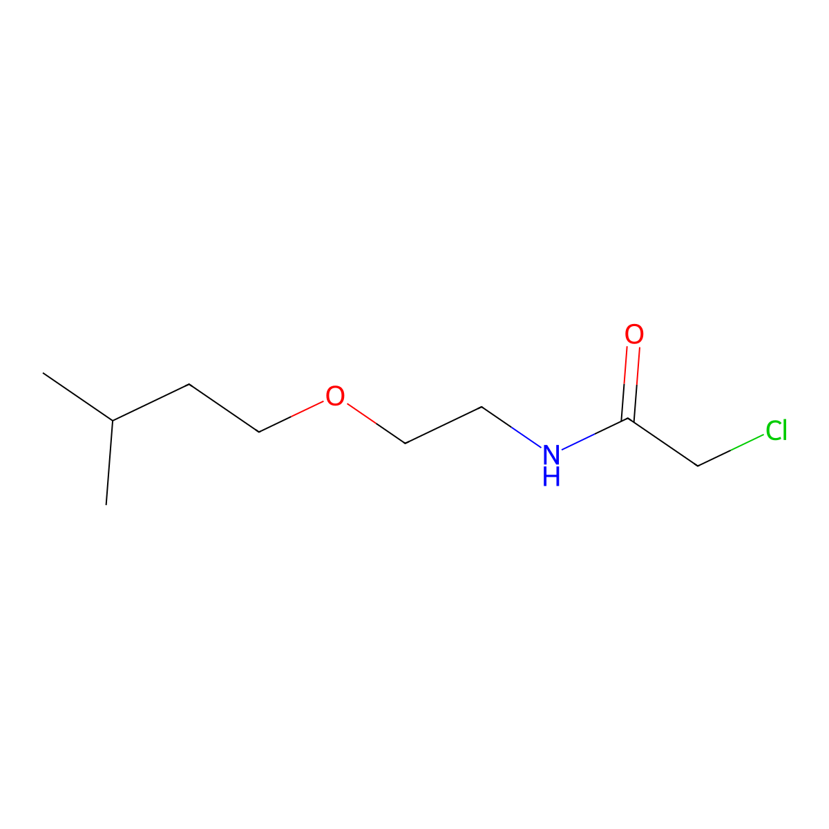 2-chloro-N-[2-(3-methylbutoxy)ethyl]acetamide molecular structure, CAS 1193389-69-3