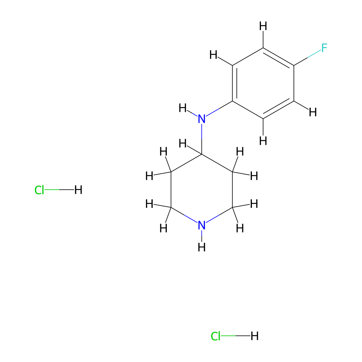 N-(4-fluorophenyl)piperidin-4-amine dihydrochloride molecular structure, CAS 1193389-70-6