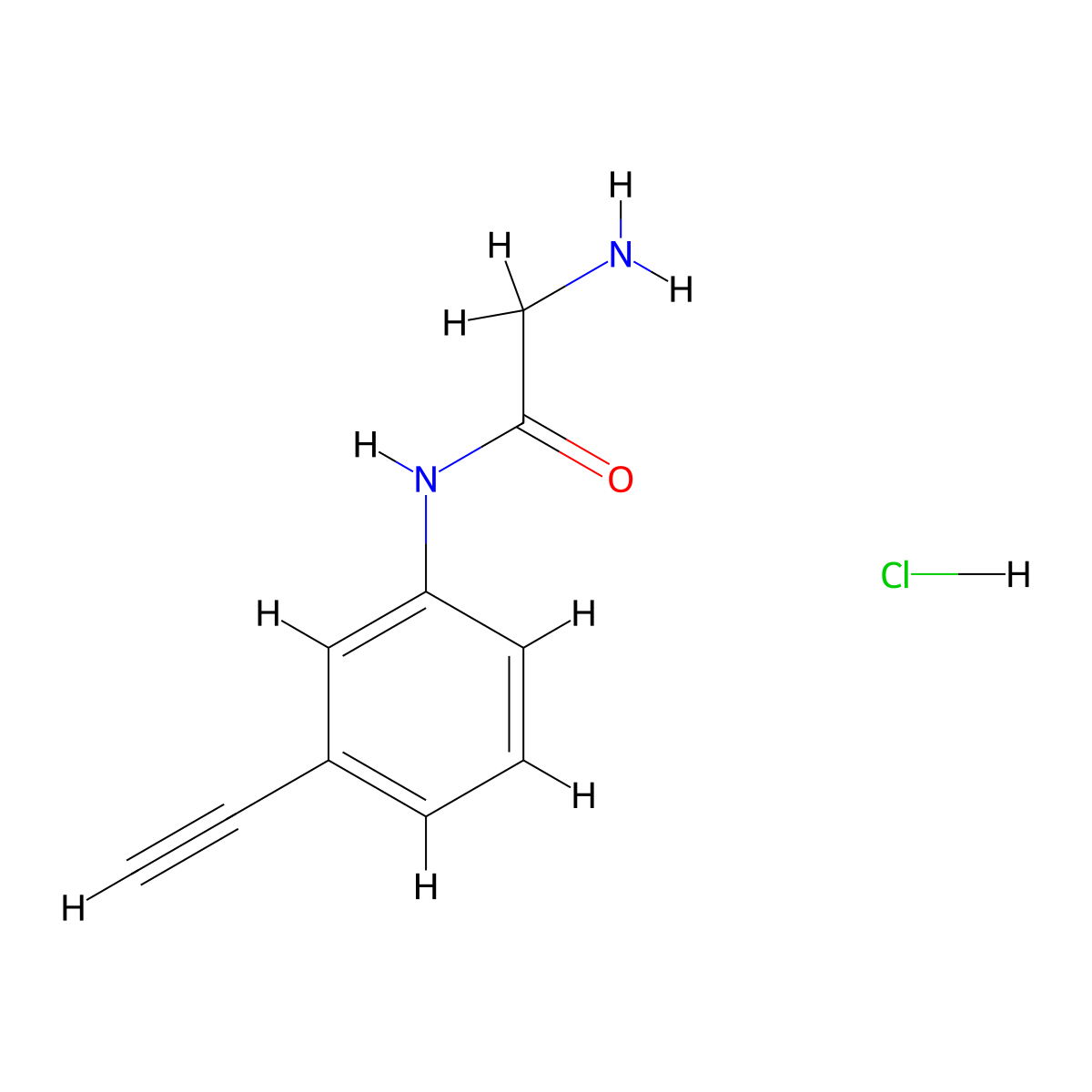2-amino-N-(3-ethynylphenyl)acetamide hydrochloride molecular structure, CAS 1193389-71-7