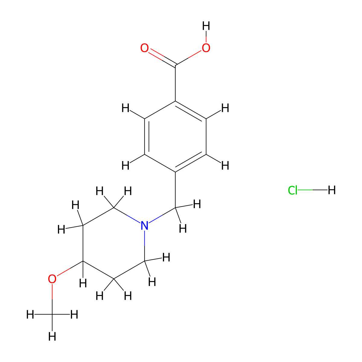 4-[(4-Methoxypiperidin-1-yl)methyl]benzoic acid hydrochloride molecular structure, CAS 1193389-73-9