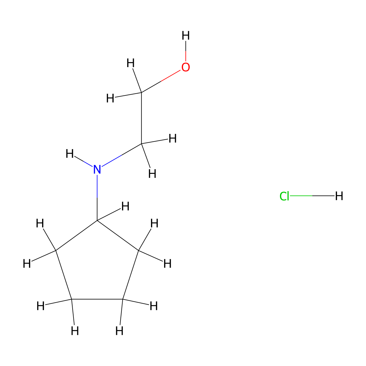 2-(Cyclopentylamino)ethan-1-ol hydrochloride molecular structure, CAS 1193389-76-2