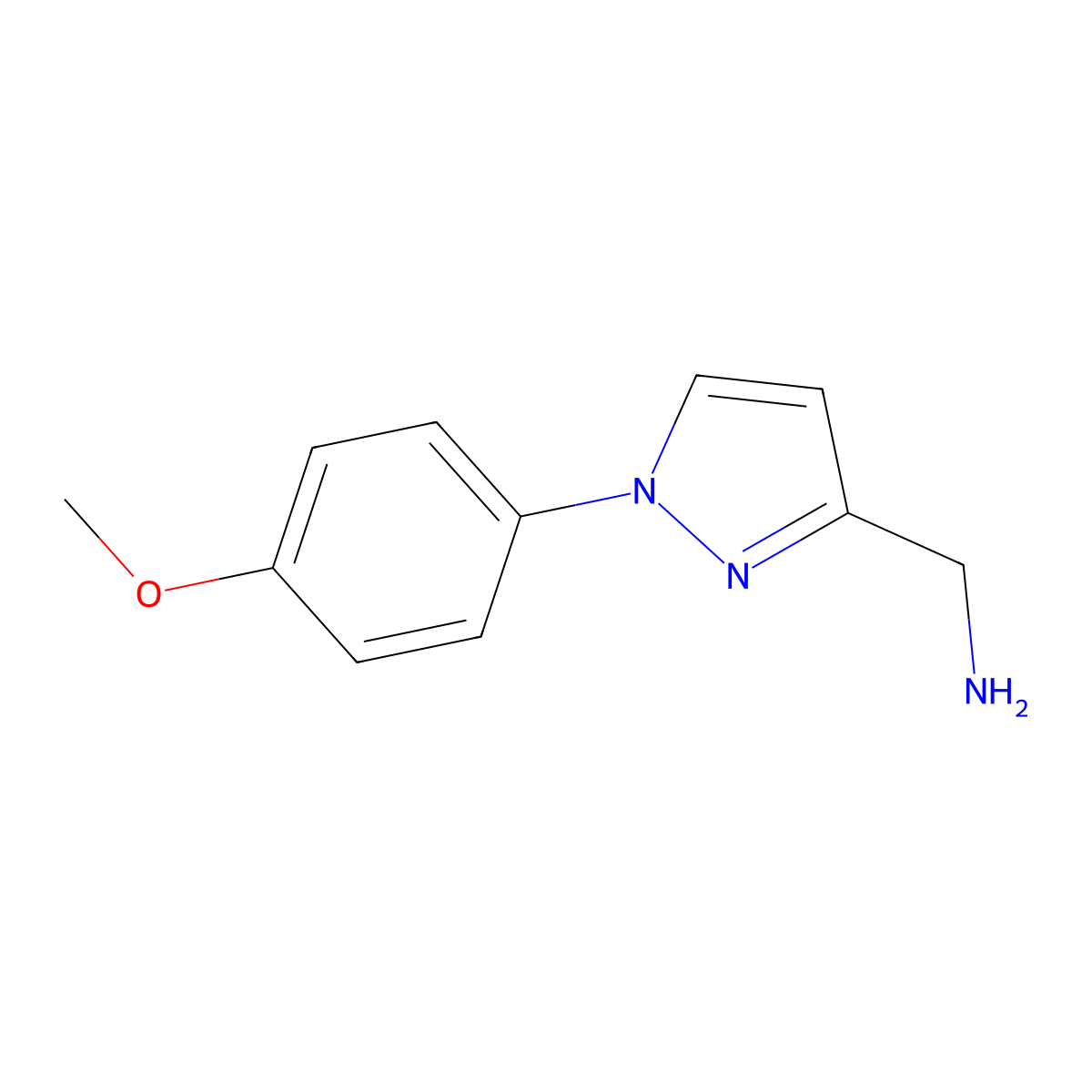 [1-(4-methoxyphenyl)-1H-pyrazol-3-yl]methanamine molecular structure, CAS 1193389-79-5