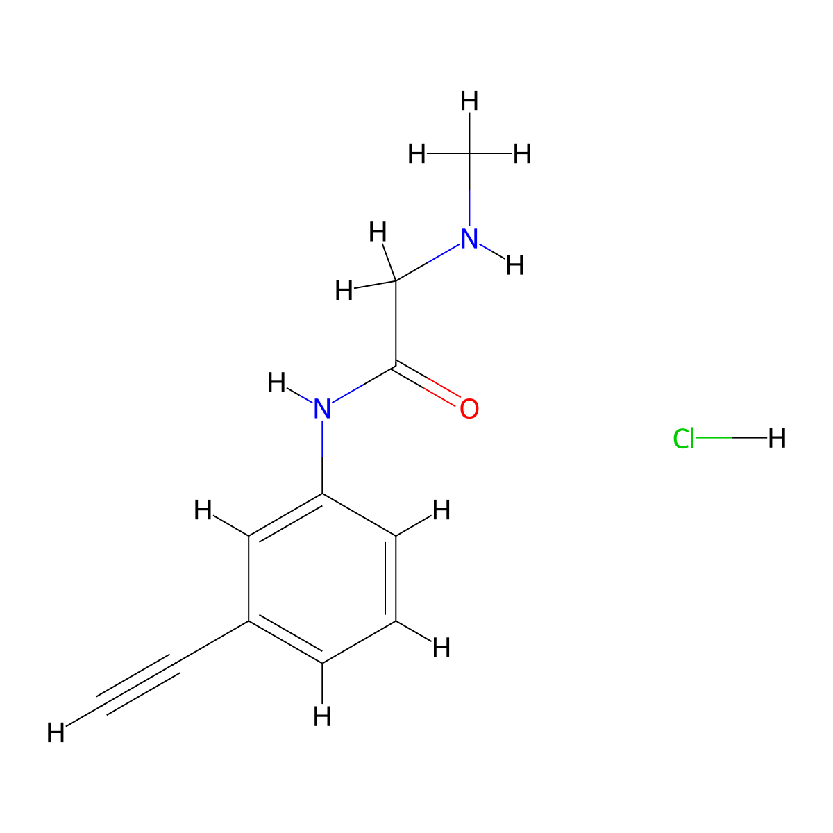 N-(3-ethynylphenyl)-2-(methylamino)acetamide hydrochloride molecular structure, CAS 1193389-81-9