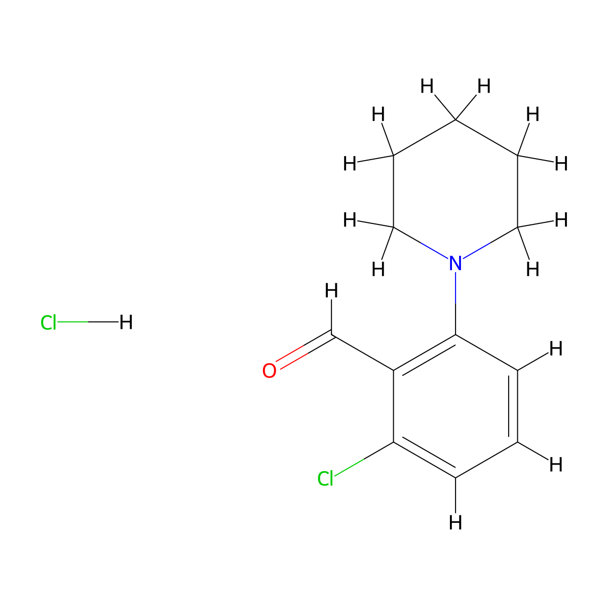 2-Chloro-6-(piperidin-1-yl)benzaldehyde hydrochloride molecular structure, CAS 1193389-82-0